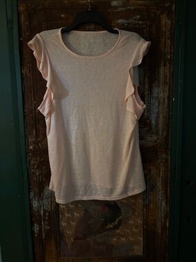 a new day Light Pink Ruffle Sleeve Tank Top